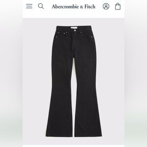 Abercrombie Curve Love Ultra High Rise Flare 31 Short in Black